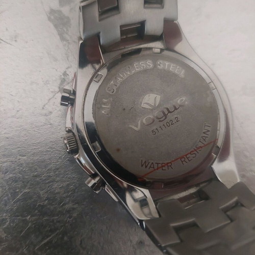 Vogue wristwatch chronograph silver metal bracelet like new