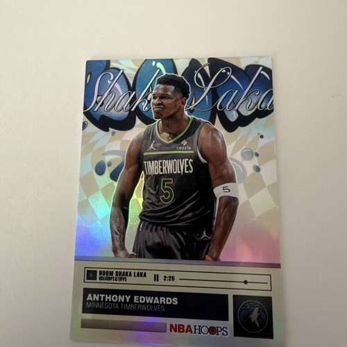 Topps 2025-26 NBA Hoops Anthony Edwards Boom Shaka Laka SSP BO-6 Wolves card