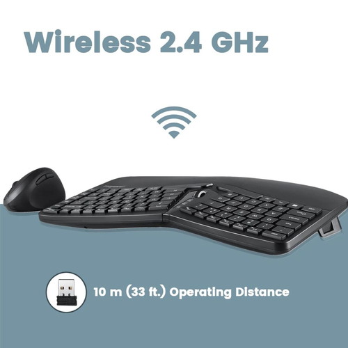 Perixx Periduo 606 combo wireless ergonomic keyboard and mouse new