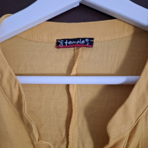 Only linen summer dress used, yellow, size M