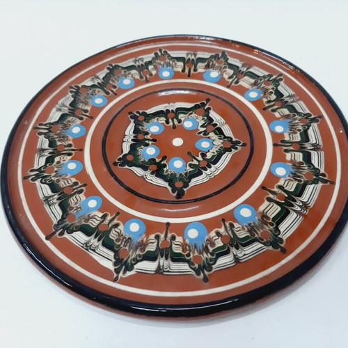 Bulgarian vintage ceramic plate like new, 20 cm, handpainted