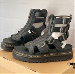 DR. MARTENS OLSON ZIPPED LEATHER STRAP SANDALS  ΜΑΥΡΟ