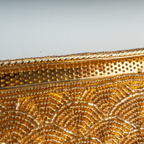 Vintage Evening Clutch Bag used with sparkling beadwork and gold clasp