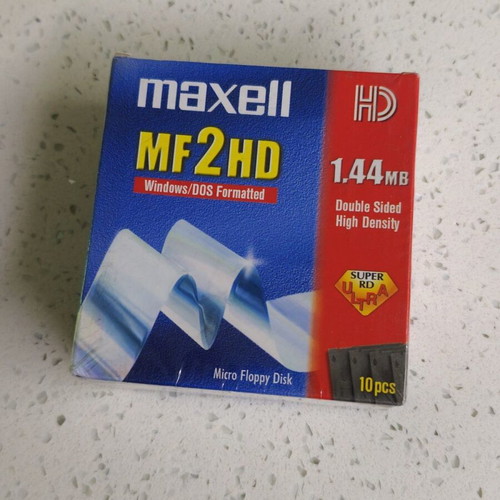 Maxell MF2HD 3.5 Inch Floppy Disks 1.44MB Pack of 10 New