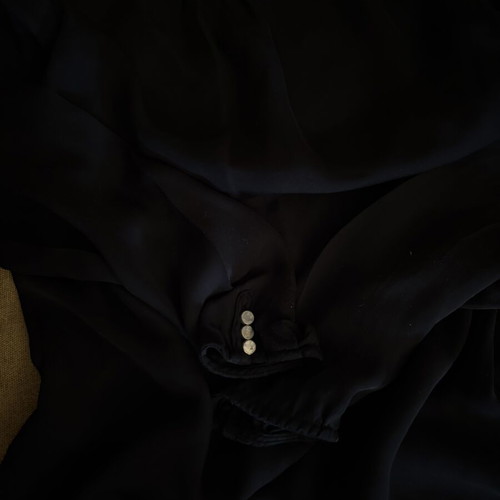 Linen shirt used, black with silver details, Massimo Dutti, size S