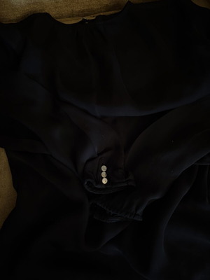 Linen shirt used, black with silver details, Massimo Dutti, size S