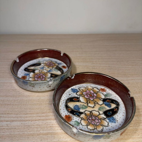Satsuma ashtrays handmade used, Japanese style