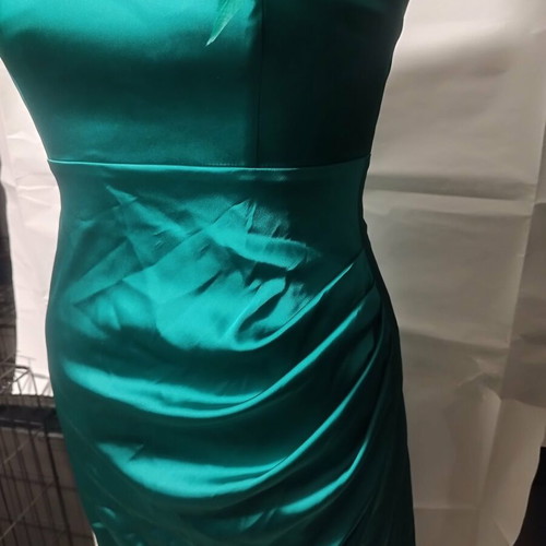 Evening dress bu Irene Angelopoulos satin green size S new