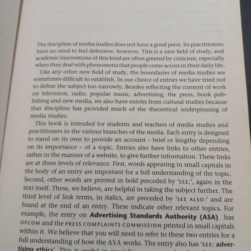 Dictionary of Media Studies by Nicholas Abercrombie and Brian Longhurst