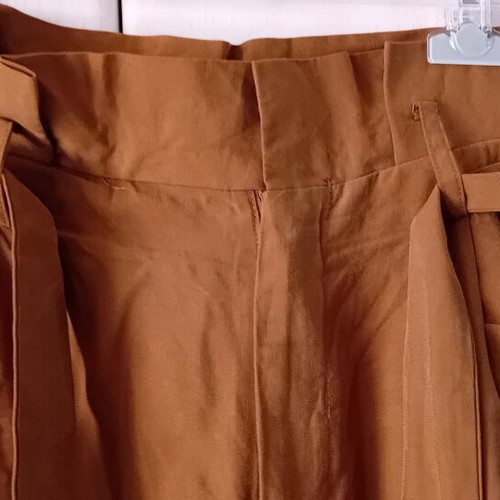 Zara high-waisted summer pants with belt brown like new size M