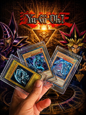 Yu-Gi-Oh! σετ 3 Ultra Rare Blue-Eyes White Dragon καινούργιο με μαγνητικές θήκες