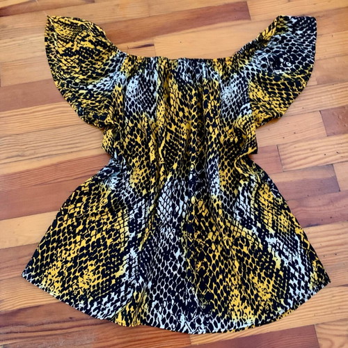 Kate London cotton blouse new, black and yellow, size M