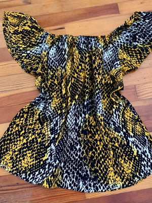 Kate London cotton blouse new, black and yellow, size M