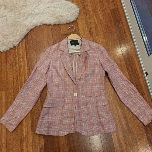 Pink linen jacket 100% Massimo Dutti like new, size S