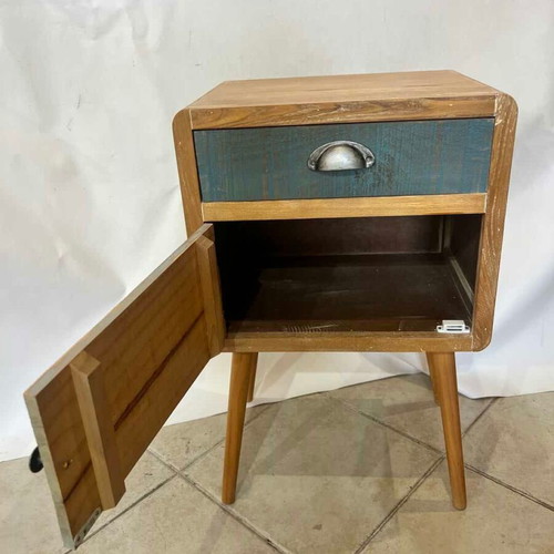 Wooden nightstand with drawer and cabinet used, 64x30x40 cm