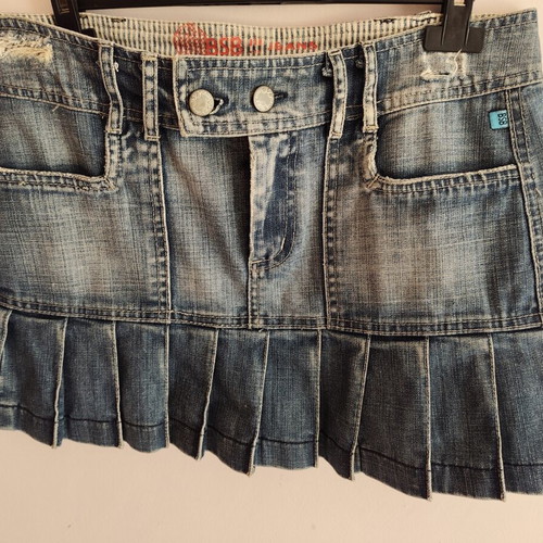 BSB pop princess denim skirt, grey and blue, size M