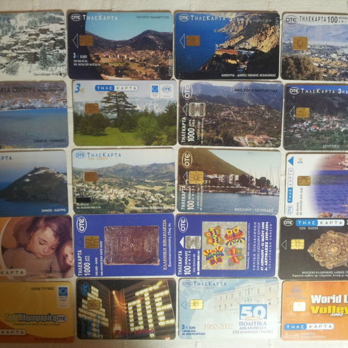 Phone cards used, pack of 20 pieces