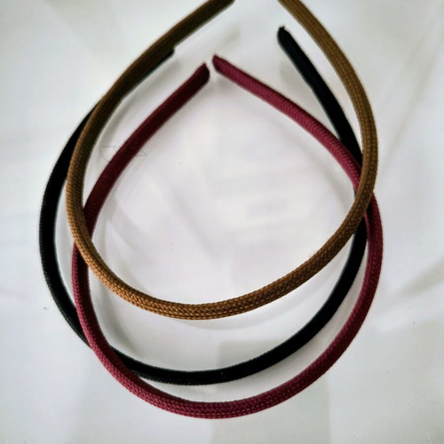 Fabric headbands new, set of three brown, red, burgundy