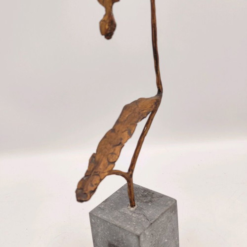 Art sculpture used, bronze abstract on marble base