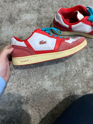 Lacoste sneakers μεταχειρισμένα, μέγεθος 45, άσπρο και κόκκινο