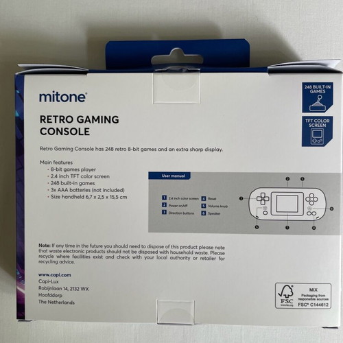 Mitone retro handheld gaming console red new