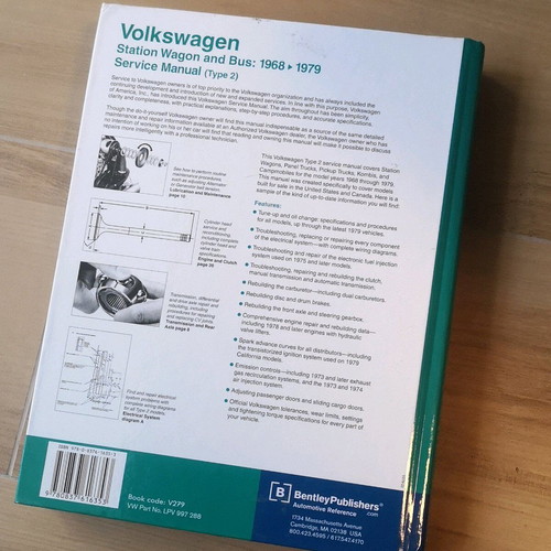 Volkswagen Station Wagon/Bus Official Service Manual hardback like new