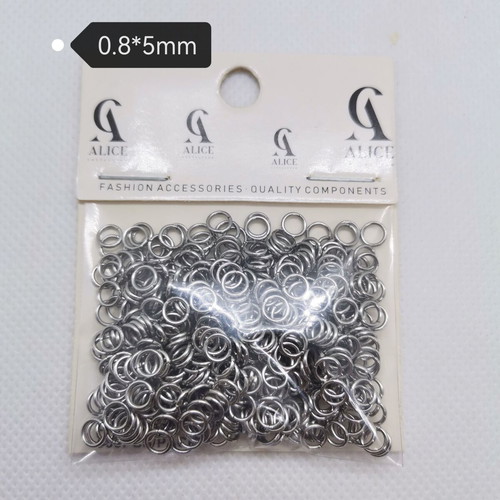 Stainless steel open jump rings 0.8×5 mm, pack of 500