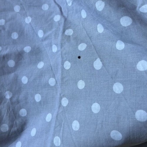 Polka Dot Bed Sheet Used, Gray and White, 2m x 1.40m