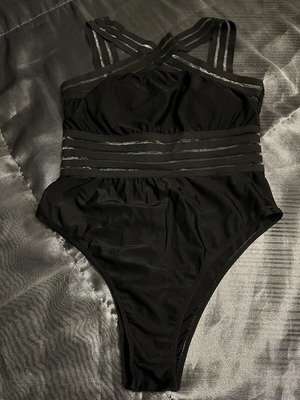 One-piece swimsuit with transparent details like new, size S
