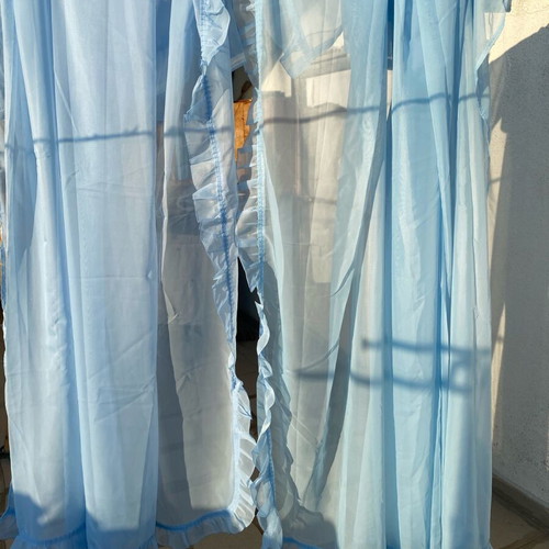 Curtain pair with volan used, height 1.97m width 2.92m each