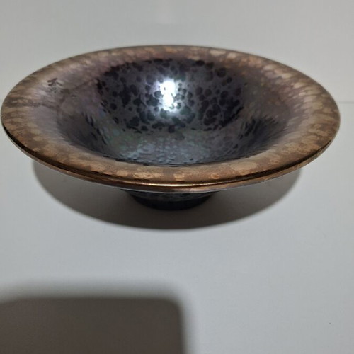 Ceramic table decor with dark and copper iridescent finish like new