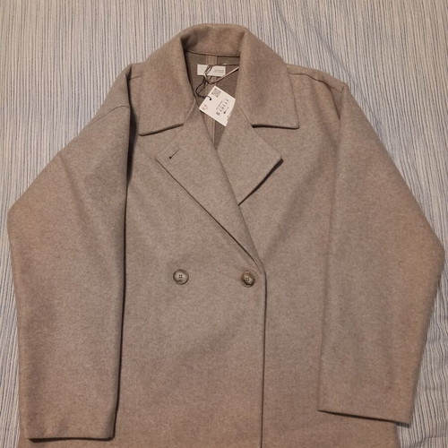 Zara beige double-breasted coat, size S