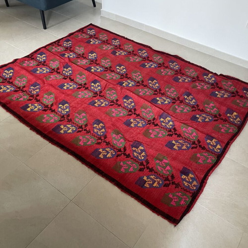 Vintage Handmade Metsovo Woven Wool Rug Kilim
