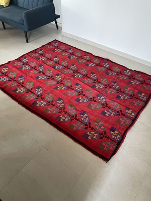 Vintage Handmade Metsovo Woven Wool Rug Kilim