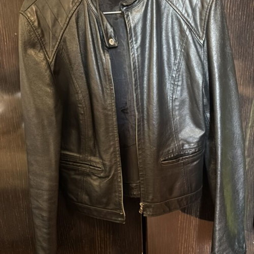 Italian leather jacket Vera Pelle used, size 42, black