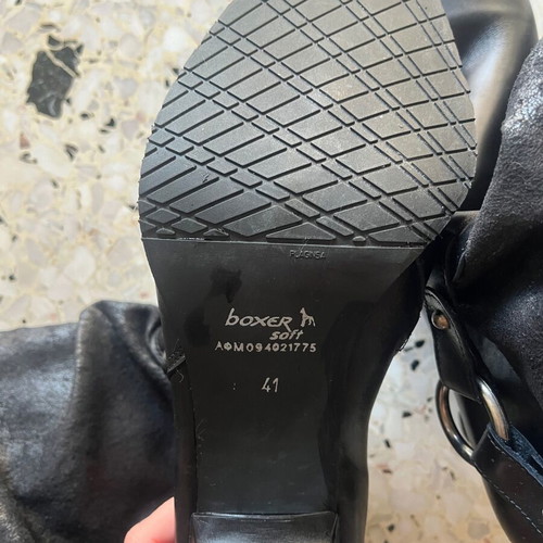 Boxer black leather boots new, size 41