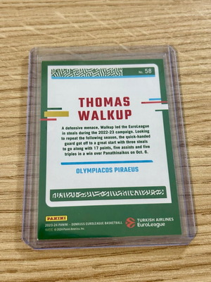 Κάρτα Thomas Walkup Ολυμπιακός Panini Euroleague 2023-24 Έκδοση Optic καινούργιο