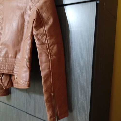 Therapy women's faux leather jacket size M 38 like new brown
