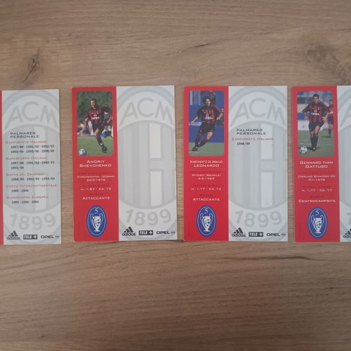 Milan 2000 football cards like new, set of 31 collectible cards