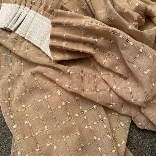 Rustic cream curtains and drapes set used, 2 pieces