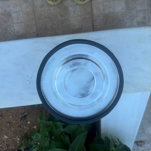 Small nickel-plated office trash bin 12 liters, like new