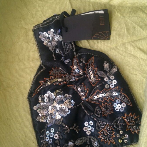 Esti bag embroidered with sequins, new, handheld