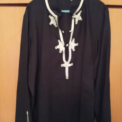 Black linen shirt with silver details La Redoute Collections new