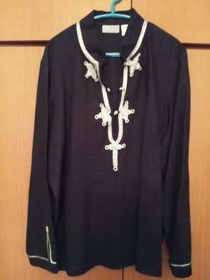 Black linen shirt with silver details La Redoute Collections new