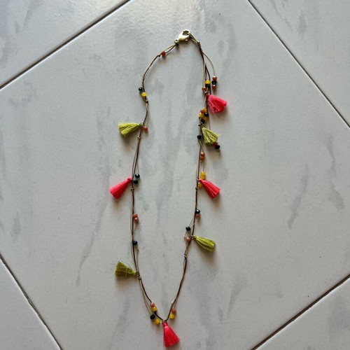 Handmade necklace with beads and thread like new