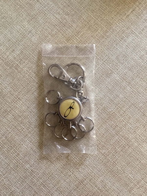 Ocean Pacific vintage multi-ring keychain, yellow and silver