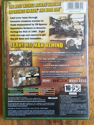 Xbox Delta Force Black Hawk Down game used, complete