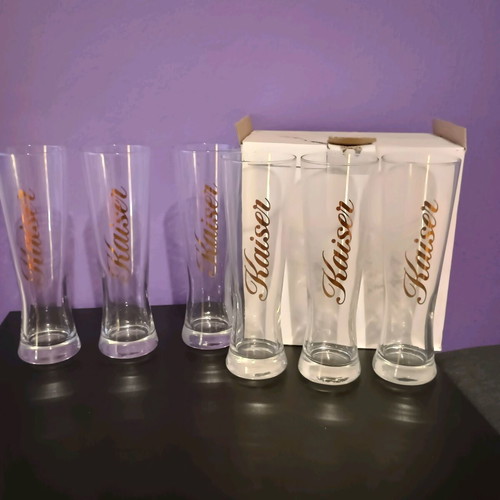 Kaiser 0.5lt beer glasses new, set of 6