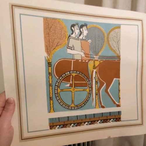 Colored print from Mycenaean frescoes used