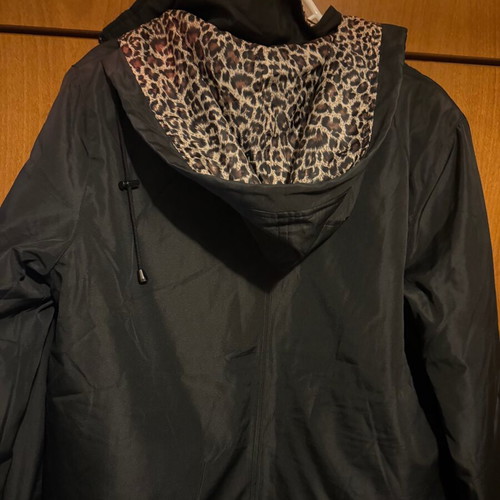 Spring jacket black with leopard print new, size M